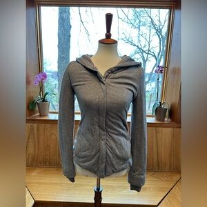 BCBG Max Azria Zip Up Hoodie Heather Gray XS